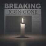 LEGENDARY Nashville Star DIES — Pure Talent GONE… A lit candle in front of a newspaper with the headline 'BREAKING ICON GONE'