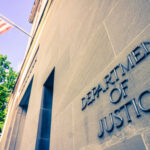 Army Corruption SHOCKER – Millions in Kickbacks! Department of Justice building with American flag.