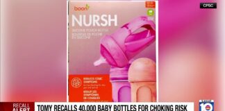 About 40,000 Boon Bursh baby bottles recalled