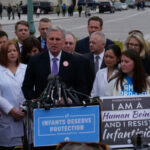 A large group gathered at a pro-life rally.