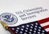 Illegal Immigrant, Gun Fight, ICE Moves U.S. Citizenship and Immigration Services document with American flag