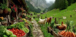 Life in a Traditional Swiss Farm - Morning Milking, Harvesting Fruits, Vegetables, Livestock Routine