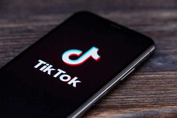 smartphone displaying the TikTok app logo on screen