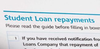 Document titled Student Loan repayments with instructions for filling out forms