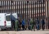 Deportees REFUSED to Get Off the Plane Border agents escort a group near a tall fence and a patrol van