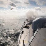Russian Guns Rattle Plymouth Waters naval warship firing deck gun at sea