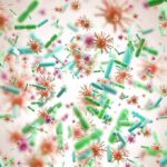 Taxpayer Biolabs Under Intel Microscope Colorful microscopic bacteria and viruses floating in space
