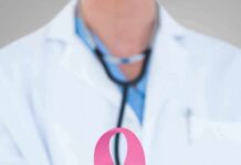 Trump Family Member Beats CANCER Doctor holding stethoscope with pink ribbon in front