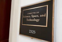 Office sign for a committee on science, space, and technology