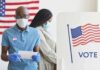 New 2028 Poll Names Each Party’s FRONTRUNNER Voters wearing masks at a polling station
